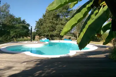 Image de Gîte romantique Studio niché dans les vignes et les pruniers, propre jardin privé
