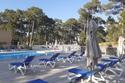 Image de Studio T2, Carcans Maubuisson, Terrasse, Piscine proche Lacanau<br>