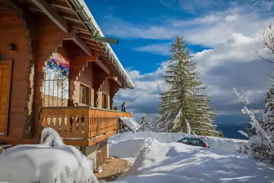Image de Face au Mt Blanc et le Lac Léman.