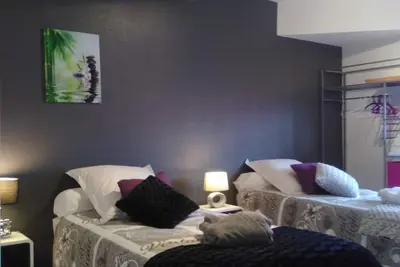 Image de appartement de 40 m² dispose d'une entrée, d'une grande pièce salon