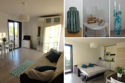 Image de Studio, plage et commerces à pied, au calme, avec parking et piscine-spa