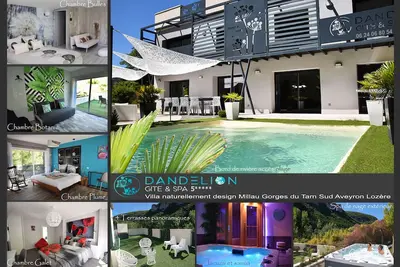 Image de Villa 5* Gorges du Tarn, climatisation, piscine, jacuzzi, sauna, plage avec vue
