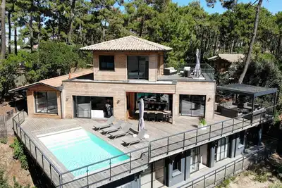 Maison d'architecte avec piscine - Vue sur le bassin - Cap Ferret