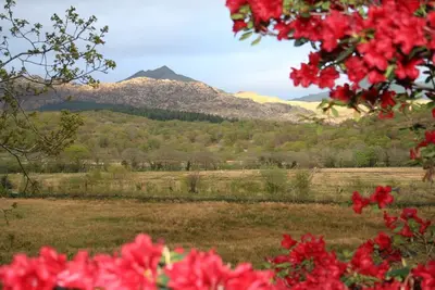 Image de Caravane propre jardin privé. parking éclairé, isolé, vue dégagée sur les montagnes.