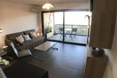 Image de Studio standing pour 2 terrasse vue mer et salines avec piscine wifi tt équipé