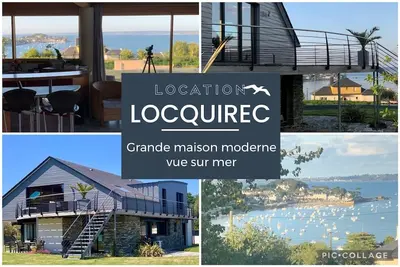 Image de Locquirec très grande maison moderne magnifique vue mer avec jardin