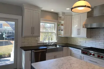 Image de victorien rénové dans la ville historique de manasquan, été plage