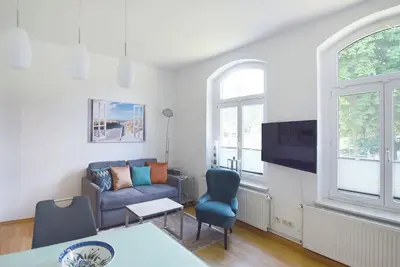 Image de appartement confortable dans la maison de brique, animaux acceptés, WiFi, 4 personnes