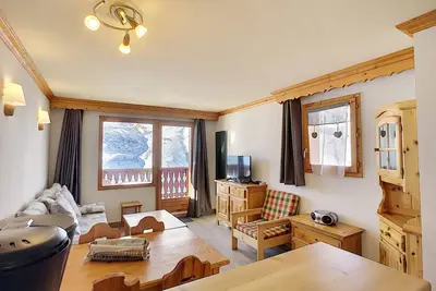 Image de Appartement 3 pièces, 6 pers. , 45m², Résidence Les Valmonts, sud-ouest, accès direct aux pistes, Les Menuires