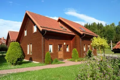 Image de confortable chalet en bois dans le Harz, 2 chambres, 2 salles de bains, 6 pers