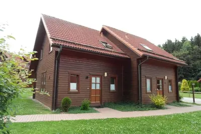 Image de chalet en bois confortable dans le Harz, 2 chambres, 2 salles de bains, 6 pers