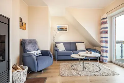 Image de Appartement \"Albatros\" avec cheminée et balcon avec vue sur la mer Baltique