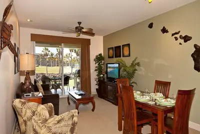 Ground Floor and Ocean View! Lanai, Gourmet Kitchen, Laundry, Ac+WiFi–Halii Kai Waikoloa 9c