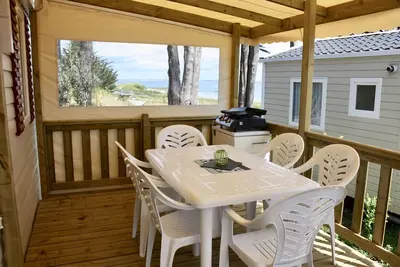 Image de « Les Yeux en Bleu »- Mobilhome 6\/8p Vue Mer à 10mètres de la plage.