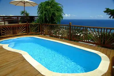 Image de Villa Combava St Leu piscine et vue panoramique océan