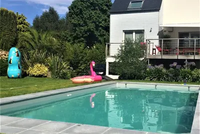 Image de Maison 4 étoiles pour 8 pers avec piscine chauffée, proche port de Perros-Guirec