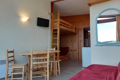 Image de 100m du centre station, 8ème étage, vue vallée, télévision, 25m², Les Arcs
