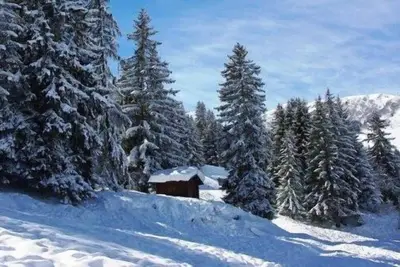 Image de 200m des commerces, 2ème étage, vue pistes de ski, balcon, télévision, casier à ski, 32m², Valmorel