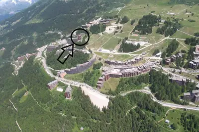 Image de Pied des pistes de ski, 16ème étage, vue station, télévision, 29m², Les Arcs