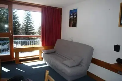 Image de 100m du centre station, 8ème étage, vue vallée, balcon, télévision, 30m², Les Arcs