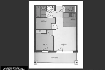 Image de 150m des commerces, étage -2, balcon, télévision, casier à ski, 35m², Les Menuires