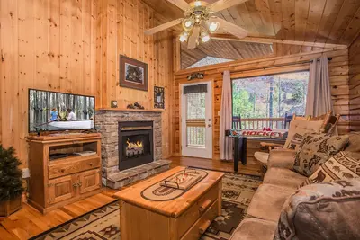 Image de Cozy Bear Retreat: Piscine du complexe, Meilleurs équipements, Cabane romantique, proche de toutes les attractions, Hot Tub. . .