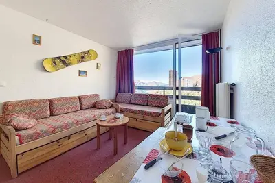 Image de Au pied des commerces, 7ème étage, balcon, télévision, casier à ski, 30m², Les Menuires