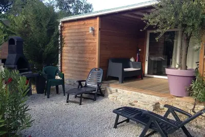 Image de Chalet Bois CLIMATISÉ 4/6 pers, proche plage d'Algajola vue campagne & villages