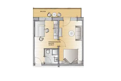 Image de FeWo für 2-4 Personen mit Balkon