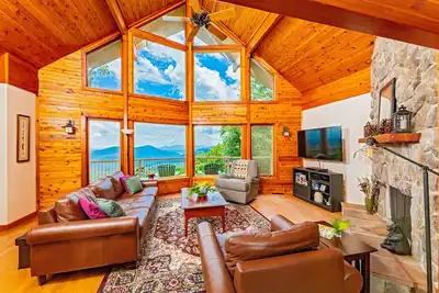 Image de Vue Panoramique De Blue Ridge Mtns & Leurre De Lac - Proche Asheville & Black Mtn