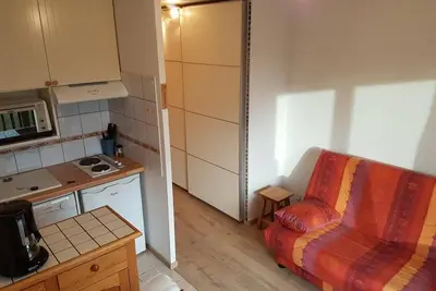 Image de 150m des commerces, 1er étage, vue pistes de ski, balcon, télévision, casier à ski, 25m², Flaine