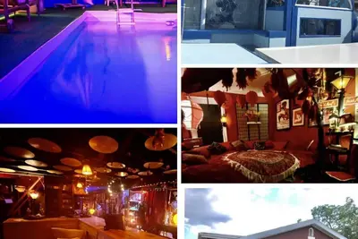 Image de Unique maison w / piscine privée, cour clôturée, projecteur et Speakeasy Style 1920's!