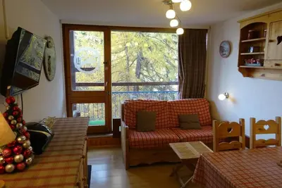Image de 100m du centre station, 7ème étage, vue vallée, balcon, télévision, 25m², Les Arcs