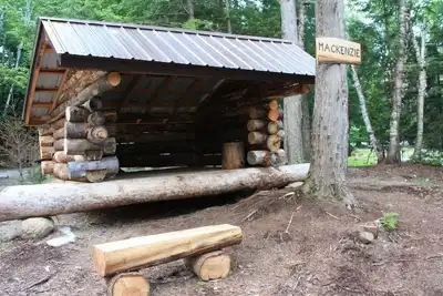 Image de Classique Adirondack appentis avec douche, foyer, quai et les quais