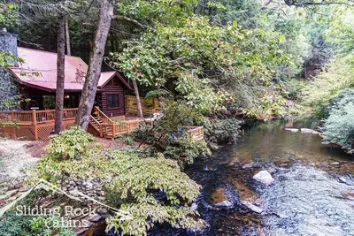 Image de Pont sur la rivière Ellijay, bain à remous, jardin clôturé - animaux acceptés