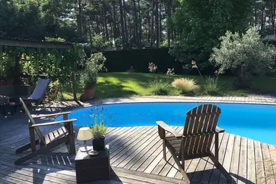 Image de Villa avec piscine entre bassin et ocean presqu'ile du cap ferret.