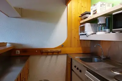 Image de Pied des pistes de ski, 16ème étage, vue vallée, télévision, 29m², Les Arcs