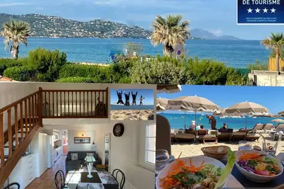 Image de T2 en duplex 4*, refait a neuf, face a la plage de la Nartelle. Clim/wifi fibre