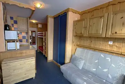 Image de Studio chaleureux 19m² pour 3 personnes, balcon sud, pied des pistes, Preyerand, Les Menuires