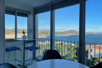 Appartement lumineux 2 pièces pour 4 à Banyuls-sur-Mer avec lave-vaisselle et vue mer