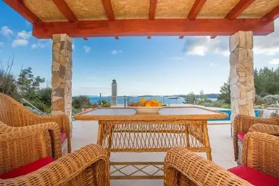 Image de Studio à Orebić avec vue sur la mer, terrasse, climatisation, Wifi (114-3)