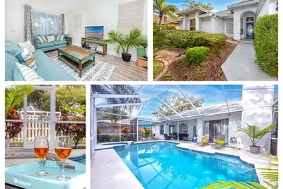 Image de Grande maison de vacances avec 4 chambres et 3 salles de bains avec piscine chauffée