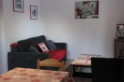 Image de À 300m des pistes de ski, étage -1, vue montagne, télévision, casier à ski, 36m², Valfréjus