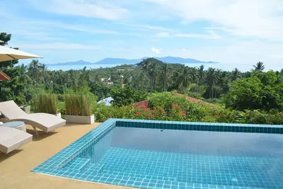 Villa vue mer 185m près de Bophut et Maenam