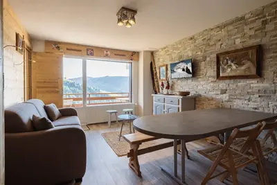 Image de Studio avec lits superposés, 6 pers, près des pistes, garage