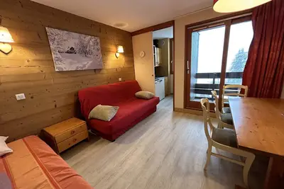Image de Appartement rénové à Méribel, 1 chambre, 3 couchages, balcon, accès pistes, casier à skis, Wifi