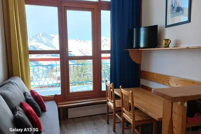 Image de Studio mezzanine cosy pour 5 aux Arcs 1800 avec Wifi proche des pistes