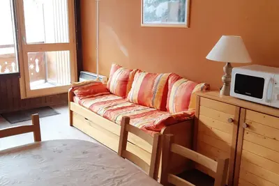 Image de Studio 4 pers, pied des pistes, parking, balcon sud