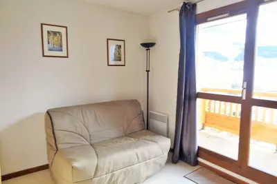 Image de Studio lumineux 4 personnes avec balcon, parking et casier Ă ski