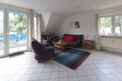 Image de grande maisonnette dans un endroit calme pour 4 P. , Wlan, loggia sud, incl. blanchisserie